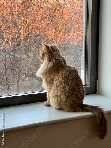 Cat looking out of window