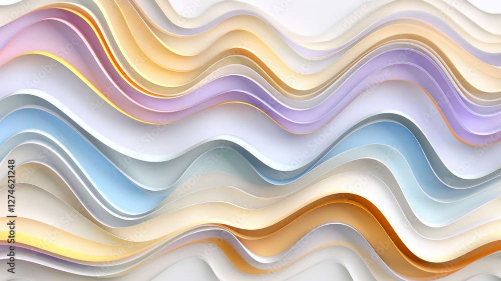 Obraz premium Whimsical swirling pastel gradient with subtle sparkles evoking a dreamy abstract sunset