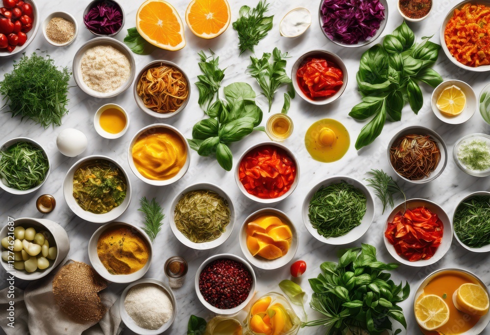 aerial perspective fundamental cooking ingredients displayed artistically vibrant colors varied textures clean surface, avocados, almonds, apricots aerial perspective fundamental cooking ingredients displayed artistically vibrant colors varied textures clean surface, avocados, almonds, apricots