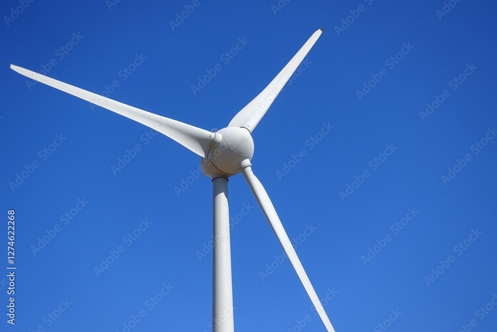 Wind turbines in Northern part of Sifnos island, Cyclades, Greece Wind turbines in Northern part of Sifnos island, Cyclades, Greece