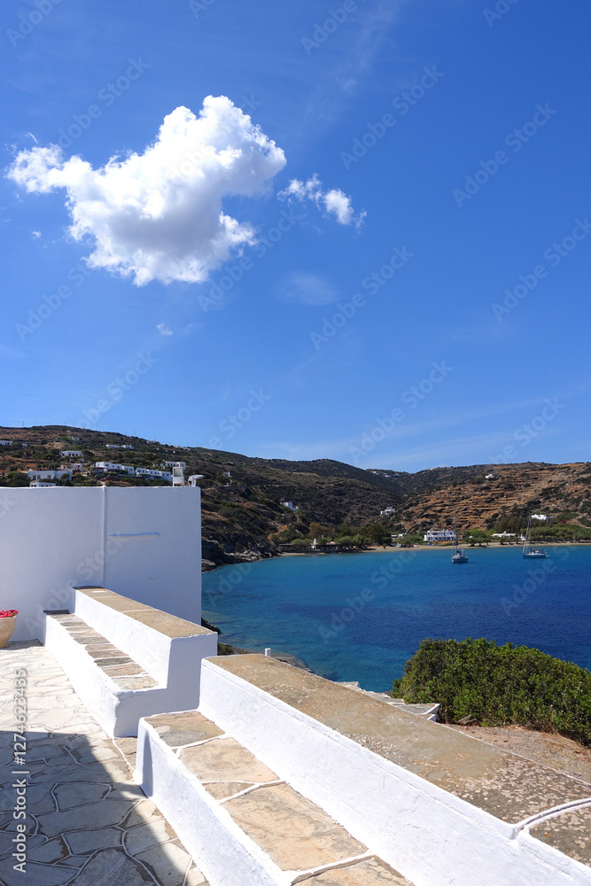 Beautiful church of Chrysopigi built in a small seaside peninsula, Sifnos island, Cyclades, Greece