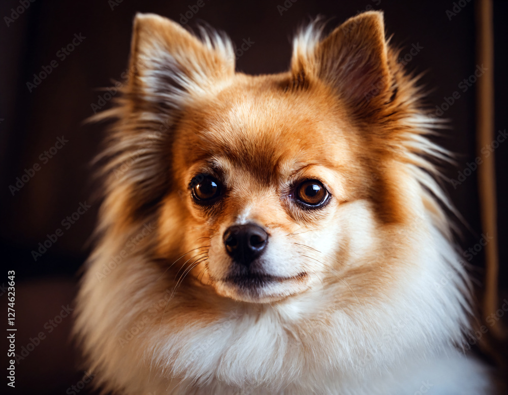 Portrait of a small pretty dog spitz. Portrait of a small pretty dog spitz.