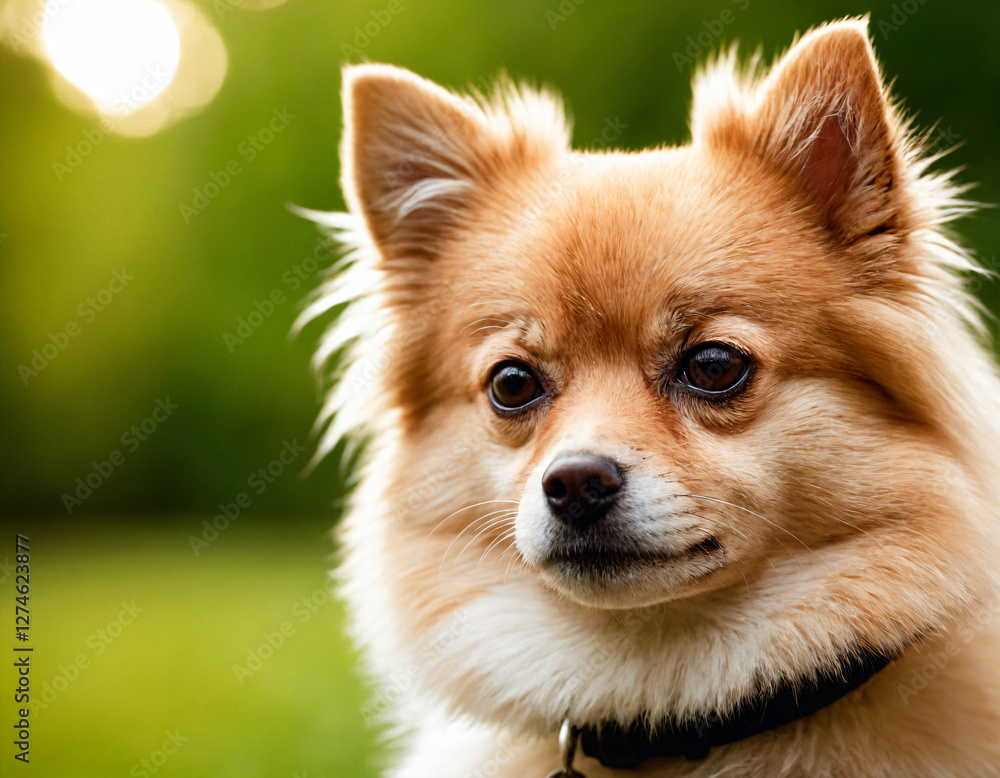 Portrait of a small pretty dog spitz. Portrait of a small pretty dog spitz.