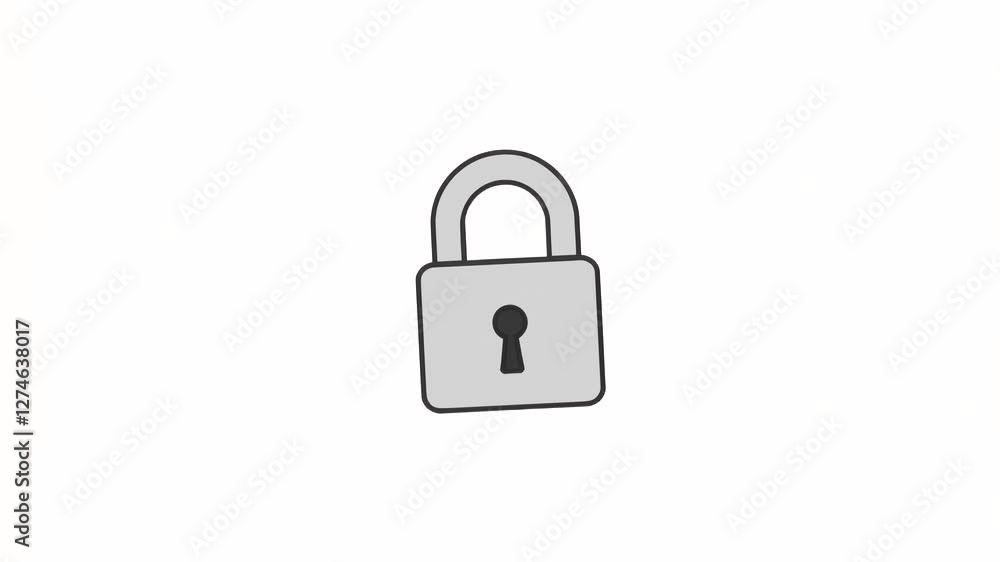 4k animation icon of gray padlock isolated on white background 4k animation icon of gray padlock isolated on white background