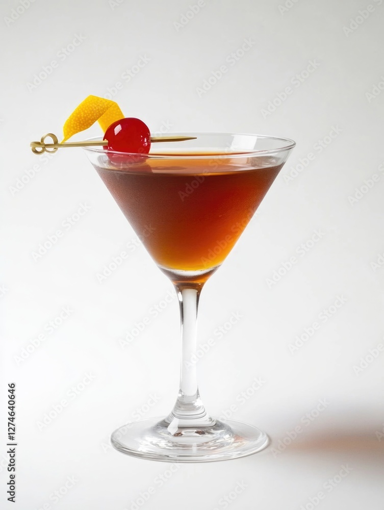 A classic cocktail, elegant in glass with garnish A classic cocktail, elegant in glass with garnish