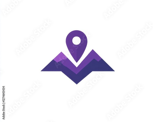 Free Download A bold purple location icon with sharp details and clean lines, centered on white  - GFXLoad
