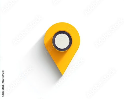 Free Download A flat yellow location icon with a minimalistic style on a clean white background - GFXLoad