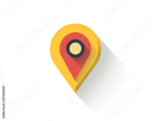 Free Download A flat yellow location icon with a minimalistic style on a clean white background  - GFXLoad