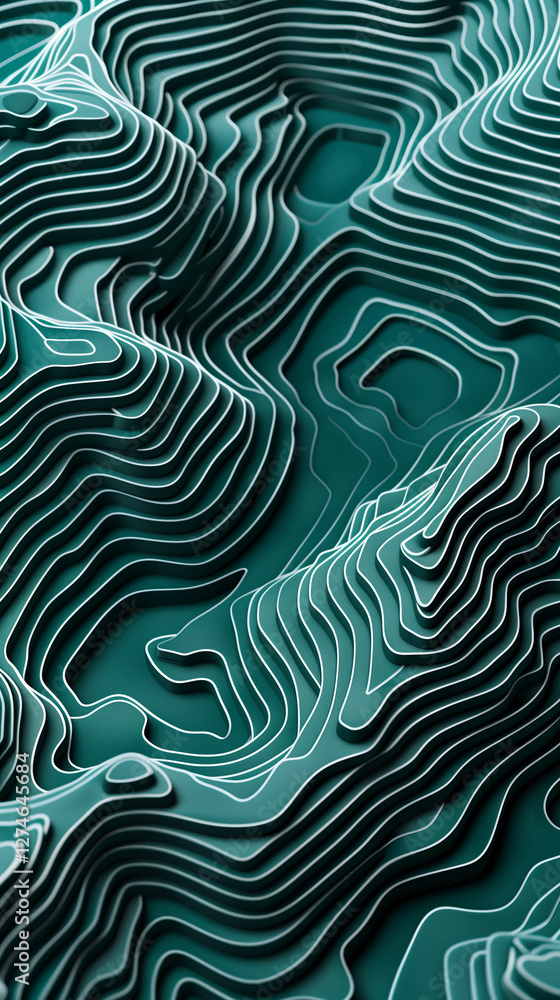 Intricate layered design in green tones Intricate layered design in green tones