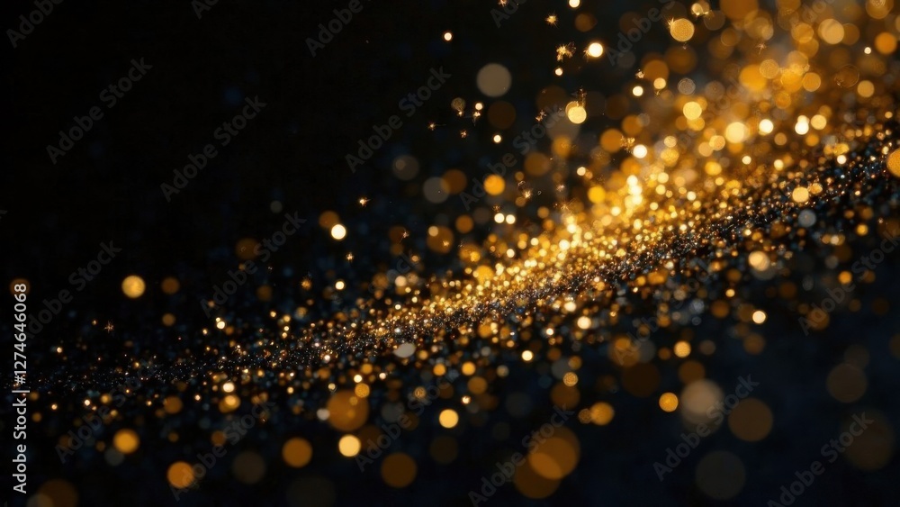 Luxurious and magnificent gold glittering sprinkles. With a dark and elegant background Luxurious and magnificent gold glittering sprinkles. With a dark and elegant background