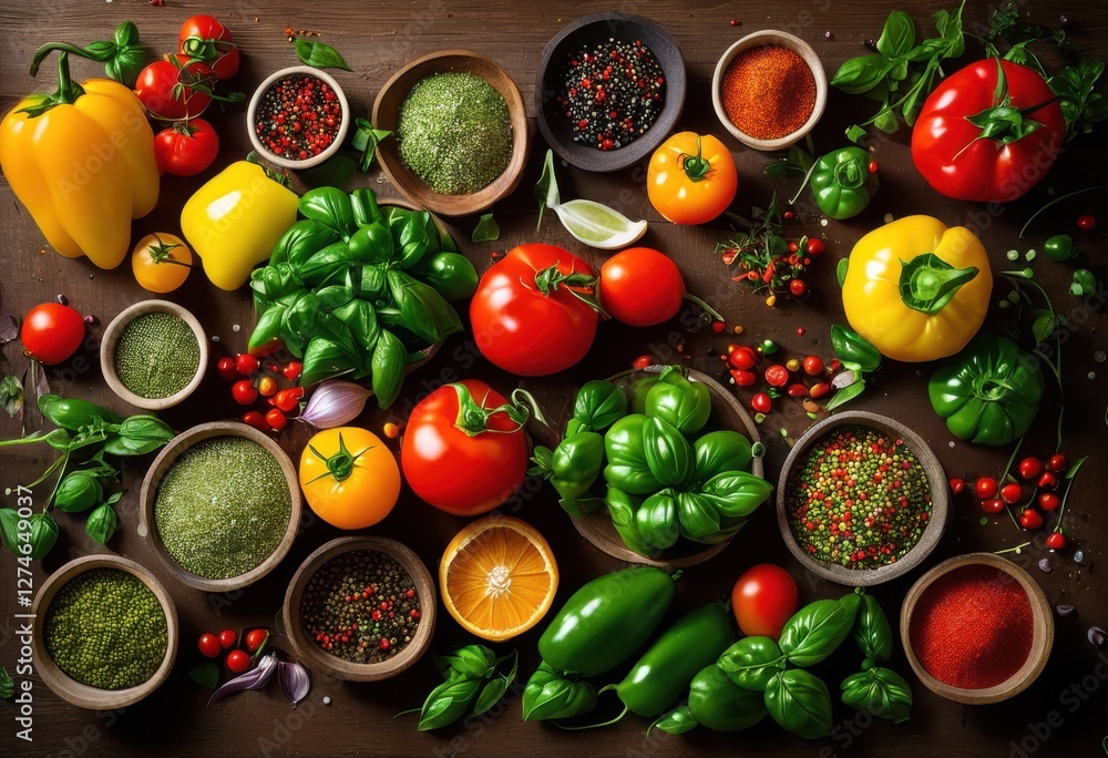 vibrant colorful ingredient flat lay perfect food blogs showcasing fresh delicious culinary creations, artful, appetizing, arrangement, berries, bright vibrant colorful ingredient flat lay perfect food blogs showcasing fresh delicious culinary creations, artful, appetizing, arrangement, berries, bright