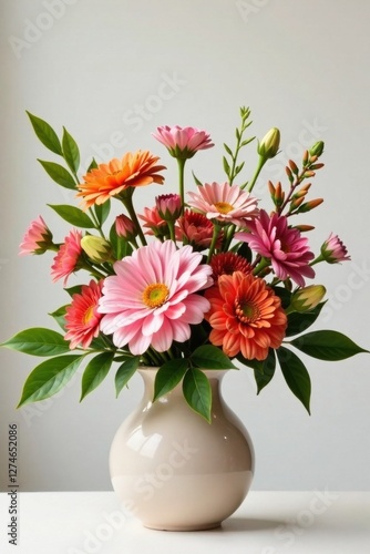 Wallpaper Mural A beautiful arrangement of various colorful flowers and plants in a modern, minimalist vase, design inspiration, contemporary, elegant Torontodigital.ca