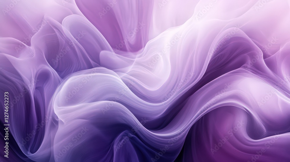 Fototapeta premium Elegant Abstract Background with Flowing Purple and White Gradient Waves