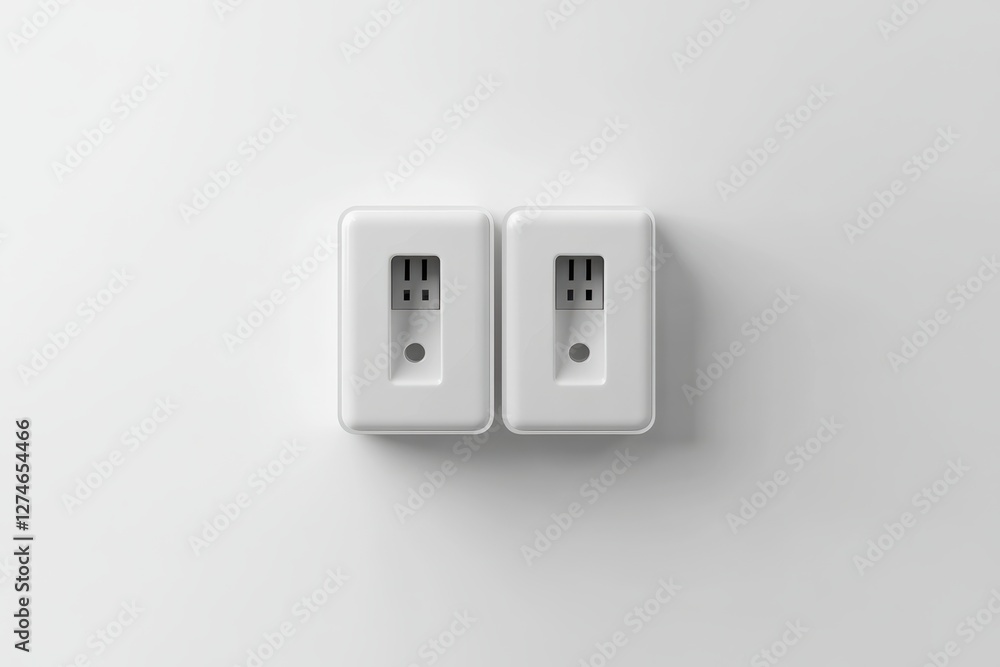 Modern USB wall outlets for convenient charging in a minimalist interior space isolated on transparent background Modern USB wall outlets for convenient charging in a minimalist interior space isolated on transparent background