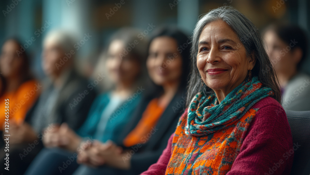Fototapeta premium A cancer support group sitting in a cozy circle, diverse individuals holding hands and sharing their journeys, warm lighting emphasizing compassion and human connection