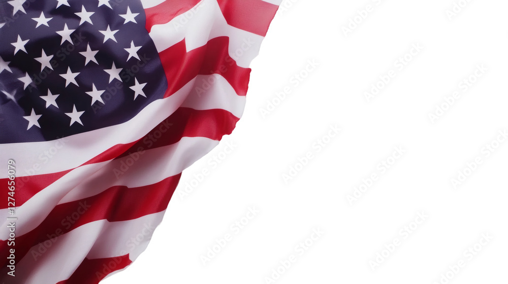 Obraz premium American flag waving against transparent background, representing national pride and patriotism