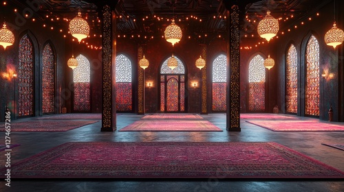 Wallpaper Mural Ornate mosque interior, prayer, night, lights, architecture,  religious, peaceful, spirituality,  website, design Torontodigital.ca