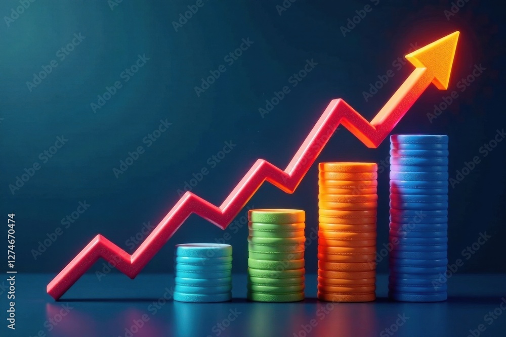 Business growth chart with arrows upwards and downwards , charts, business, growth Business growth chart with arrows upwards and downwards , charts, business, growth