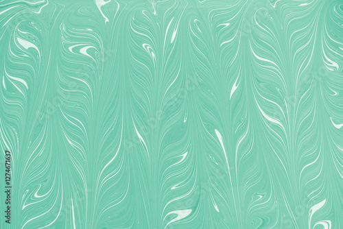 Abstract turquoise and white acrylic paint floral pattern background