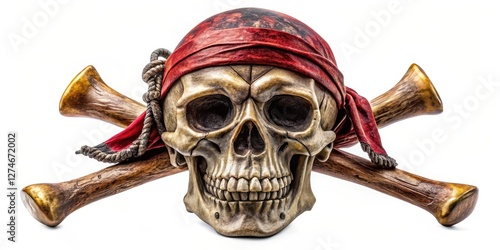 Skull and Crossbones on White Background