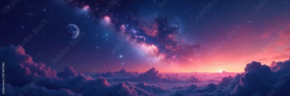 Fototapeta premium Celestial expanse with starry sky and planets , cosmos, vastness