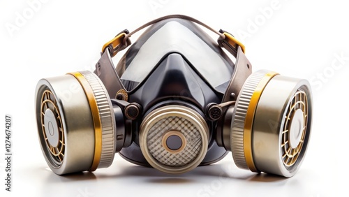 Full-face Respirator Mask on White Background