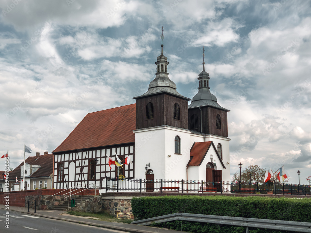 Catholic church (Kościół św. Mikołaja Biskupa w Skokach) in Skoki, Wielkopolskie, Poland.