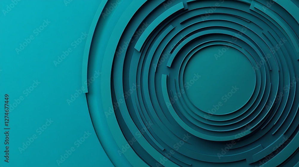 Teal concentric circles abstract background Teal concentric circles abstract background