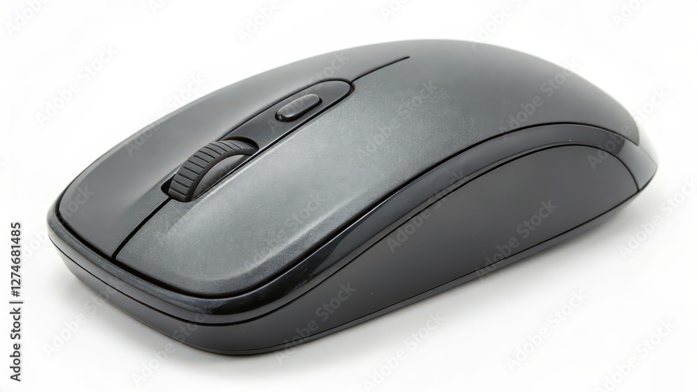 Wireless Computer Mouse, Gray, White Background Wireless Computer Mouse, Gray, White Background