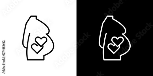 Pregnancy care icon set. vector illustrations in black and white strokes