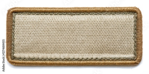 Beige Rectangular Patch on White Background