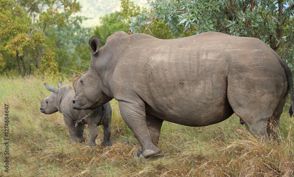 Breitmaulnashorn / Square-lipped rhinoceros / Ceratotherium simum.. Breitmaulnashorn / Square-lipped rhinoceros / Ceratotherium simum..