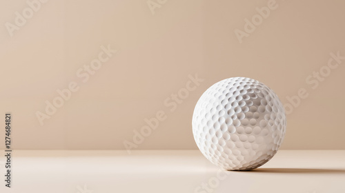 A white golf ball sitting on top of a table photo