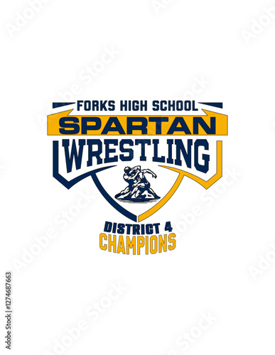 Forks High School Spartan Wrestling Championship Logo