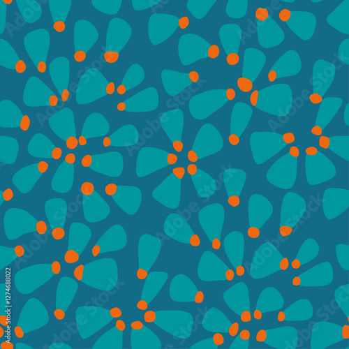 seamless floral pattern with abstract flowers