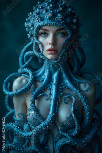octopus dressing a womans upper body 