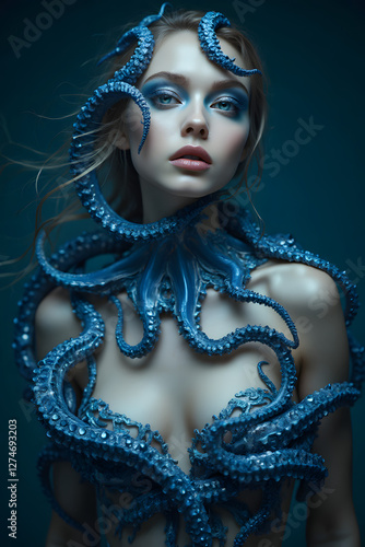 octopus dressing a womans upper body 