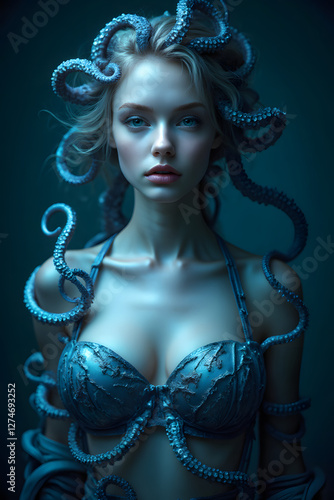 octopus dressing a womans upper body 