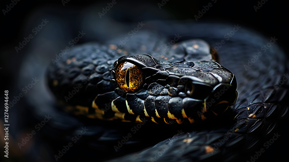 Fototapeta premium close up of a black snake