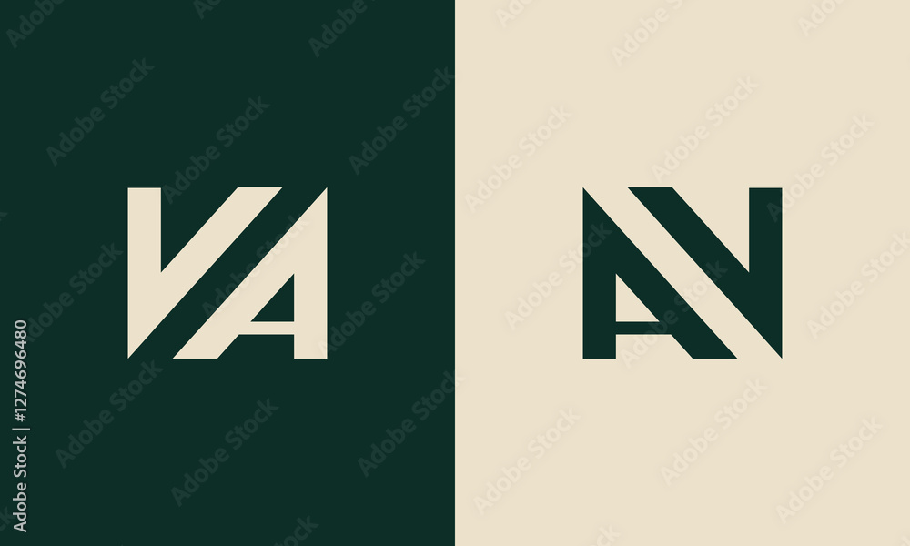 Obraz premium VA or AV monogram logo design 