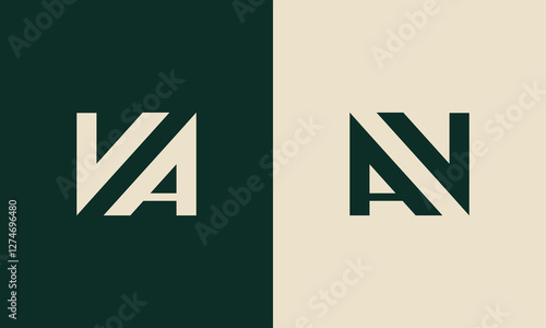 VA or AV monogram logo design 