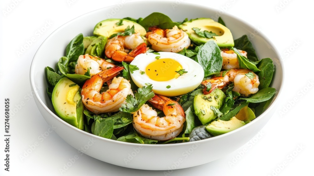 Shrimp Avocado Spinach Salad With Boiled Egg Shrimp Avocado Spinach Salad With Boiled Egg