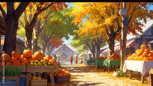 Harvest Festival Under a Golden Autumn Sky