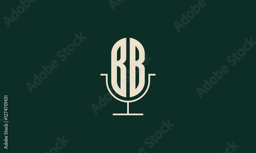 BB podcast mic monogram logo design

