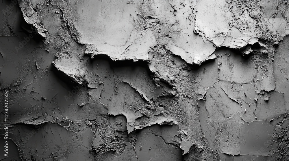 Obraz premium Textured abstract gray plaster wall with organic patterns and rough surface