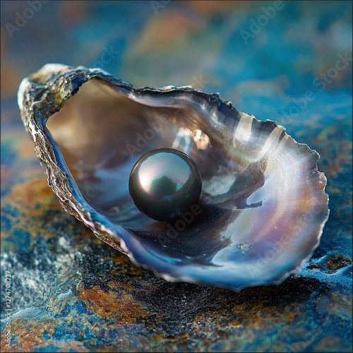 Elegant Pearl Oyster: Iridescent Marine Gemstone and Natural Beauty in Macro Photography