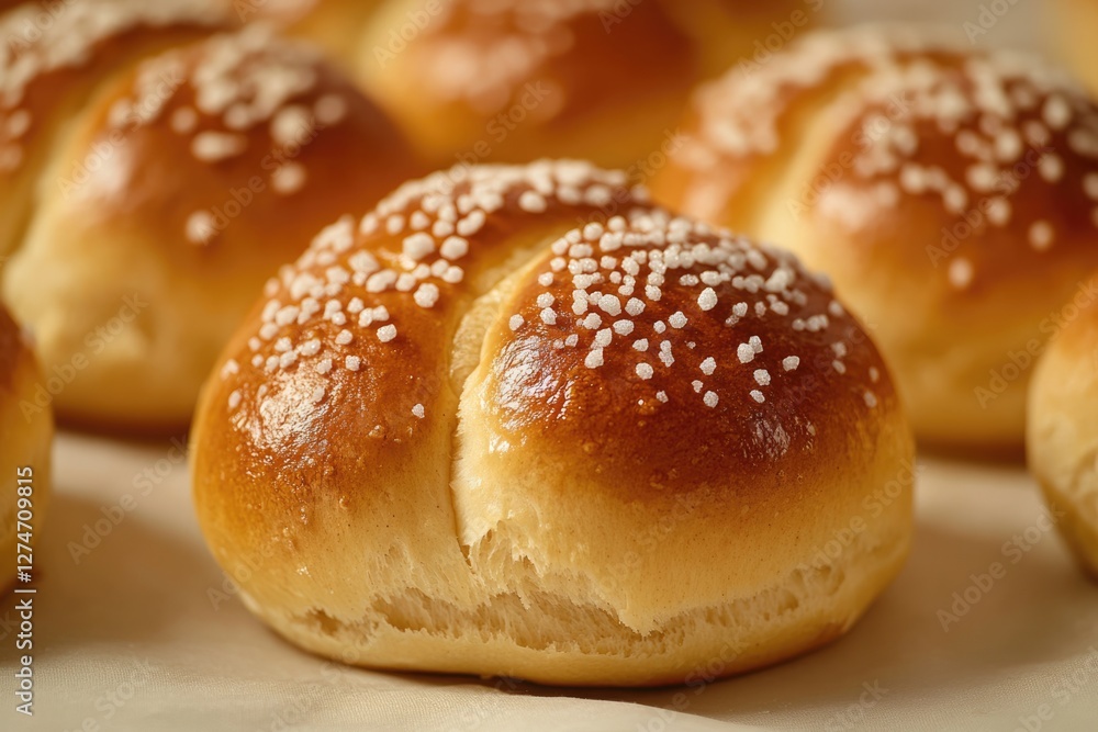 Golden Brown Bread Rolls with Sugar Crystals Golden Brown Bread Rolls with Sugar Crystals