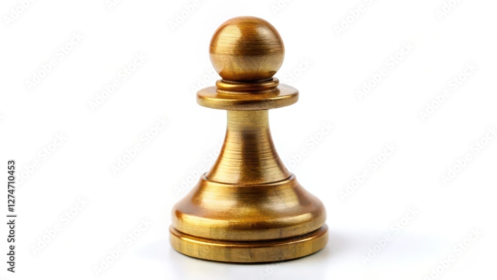 Golden Chess Pawn on White Background Golden Chess Pawn on White Background