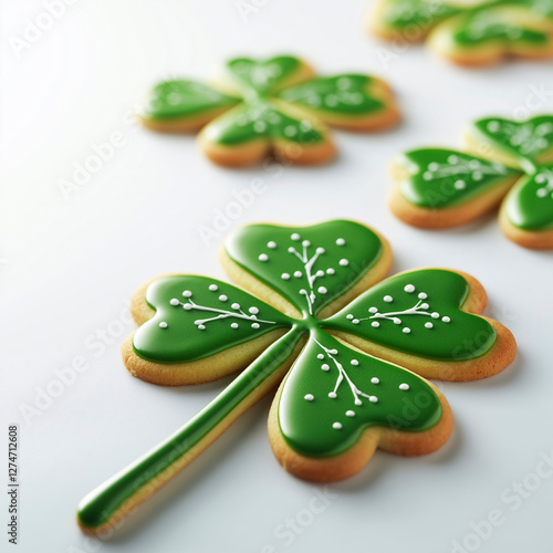 Clover-Shaped Cookies for St. Patrick's Day..