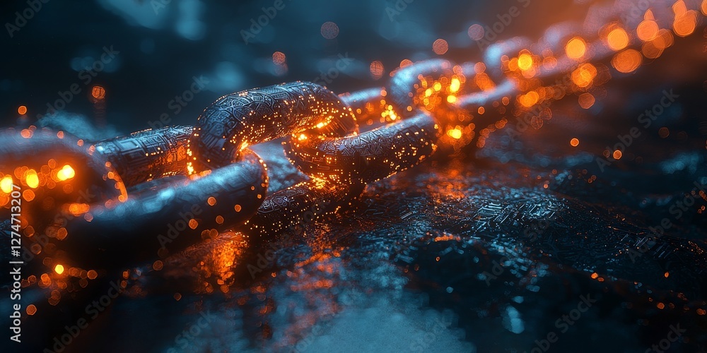 Fototapeta premium Advanced blockchain security system detecting threats